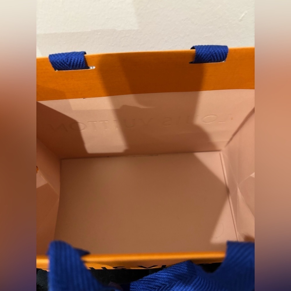 Louis Vuitton Bold Orange Shopping Bag with Blue Straps - Picture 4 of 6